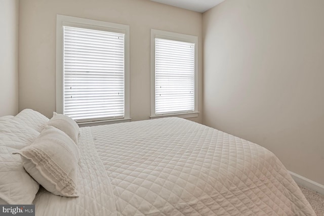 bedroom featuring baseboards and carpet