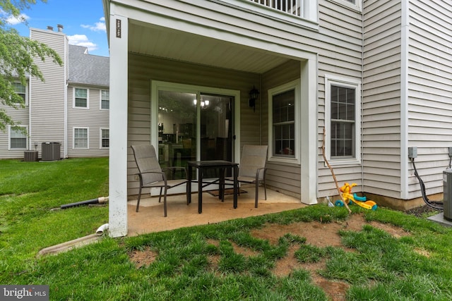 view of patio featuring central AC