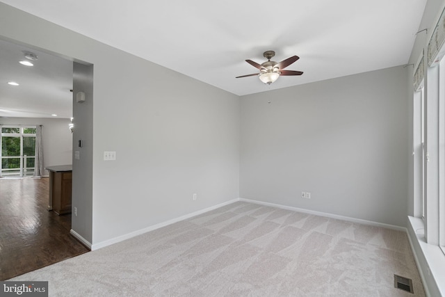 23466 Twin Falls Ter, Brambleton, VA 20148 - carpeted spare room featuring ceiling fan, baseboards, and recessed lighting
