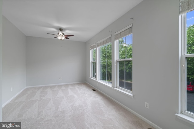 23466 Twin Falls Ter, Brambleton, VA 20148 - spare room with healthy amount of natural light, baseboards, light carpet, and a ceiling fan