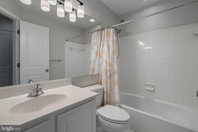 23466 Twin Falls Ter, Brambleton, VA 20148 - bathroom with toilet, vanity, and shower / bathtub combination with curtain