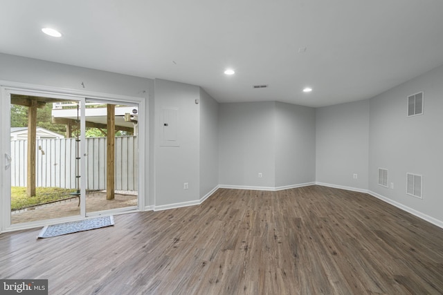 23466 Twin Falls Ter, Brambleton, VA 20148 - spare room featuring wood finished floors, baseboards, recessed lighting, and electric panel
