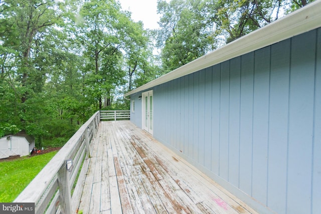 384 Nancy Jack Rd, Gerrardstown, WV 25420 - wooden deck featuring a storage shed and an outbuilding
