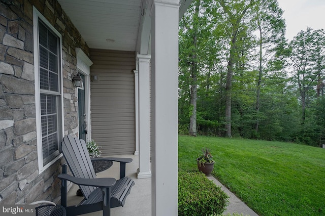 view of patio / terrace with a porch