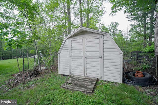 view of shed