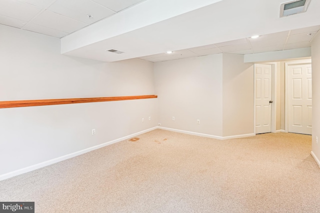1372 Walkabout Ct Unit 53, Eldersburg, MD 21784 - finished basement with light carpet, baseboards, a drop ceiling, and recessed lighting