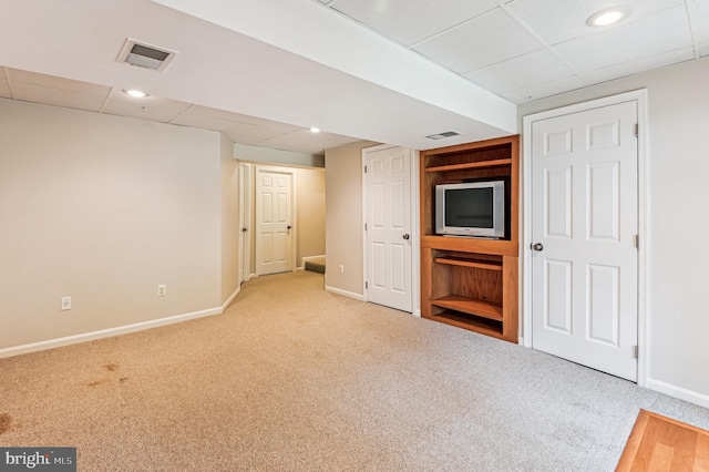 1372 Walkabout Ct Unit 53, Eldersburg, MD 21784 - finished basement with carpet, baseboards, a drop ceiling, and recessed lighting