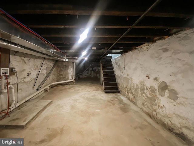 2059 E Atlantic St, Philadelphia, PA 19134 - unfinished basement with stairs
