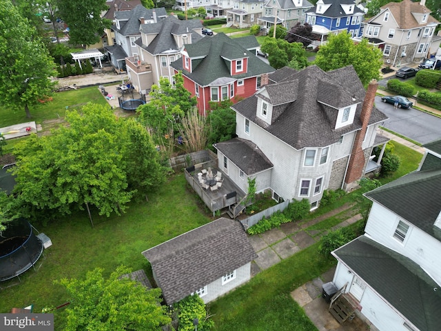 aerial view of residential area