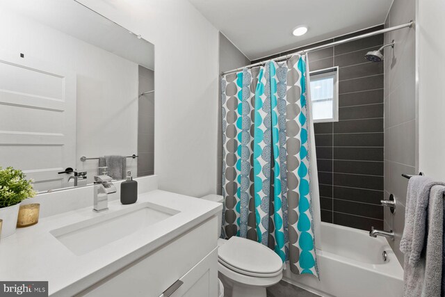 1716 Cambridge St Unit 3, Philadelphia, PA 19130 - bathroom with shower / tub combo with curtain, vanity, and toilet