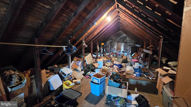 view of unfinished attic