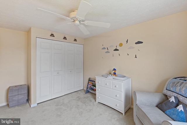 6281 Hidden Clearing, Columbia, MD 21045 - sitting room featuring a ceiling fan, light colored carpet, and baseboards