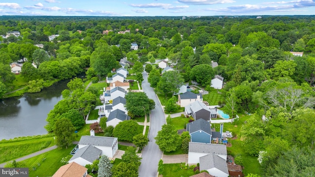 6281 Hidden Clearing, Columbia, MD 21045 - aerial perspective of suburban area featuring a large body of water and a forest