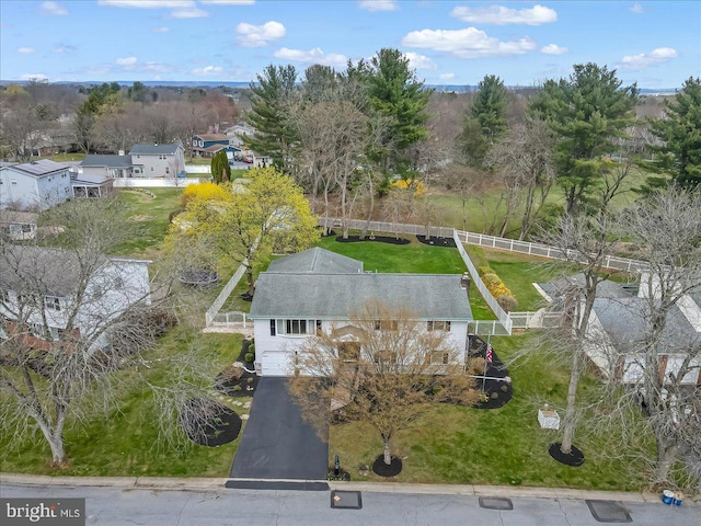 aerial view of residential area