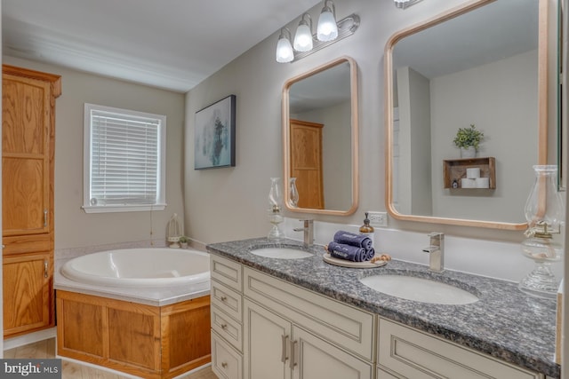 18418 Gravel Hill Rd, Georgetown, DE 19947 - bathroom featuring a garden tub and double vanity