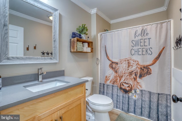 18418 Gravel Hill Rd, Georgetown, DE 19947 - full bath featuring crown molding, toilet, and vanity
