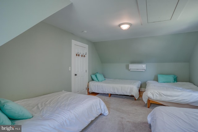 18418 Gravel Hill Rd, Georgetown, DE 19947 - bedroom featuring carpet, lofted ceiling, and attic access
