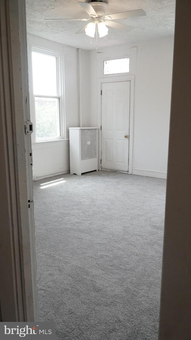 2236 Linden Ave, Baltimore, MD 21217 - empty room with carpet flooring, ceiling fan, and a textured ceiling
