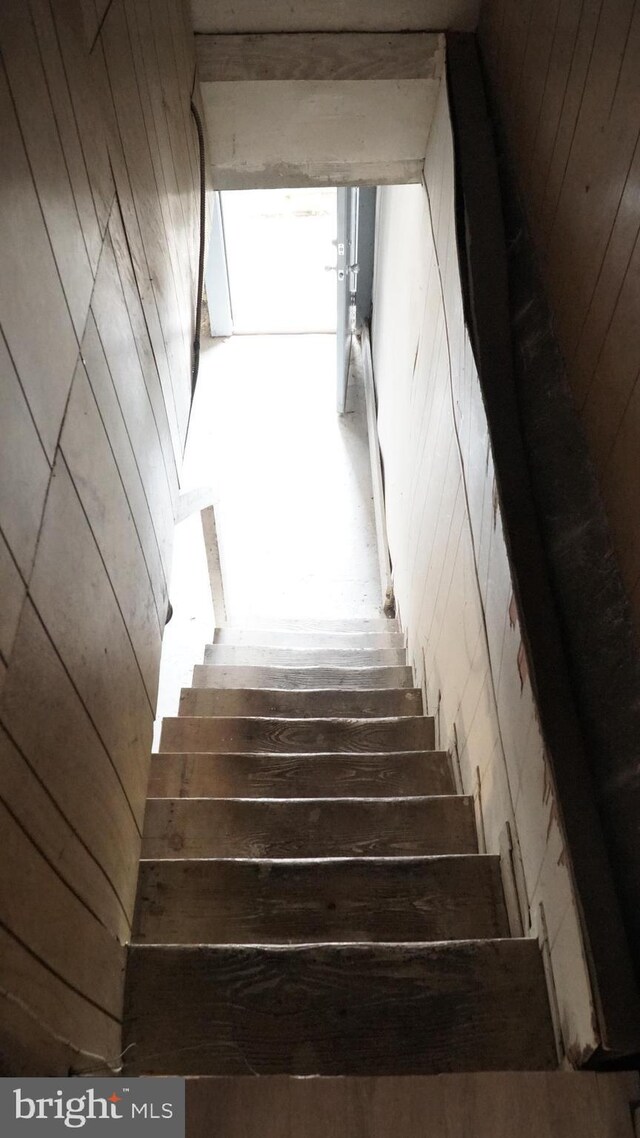 2236 Linden Ave, Baltimore, MD 21217 - staircase featuring wooden walls