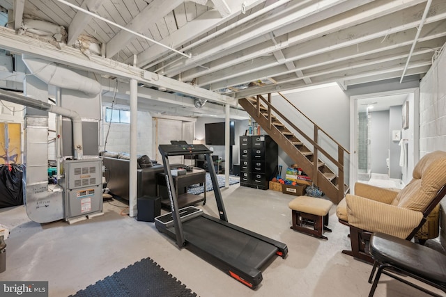 below grade area with stairs
