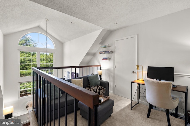 1019 Summerglenn Ct Unit 7-302, Bowie, MD 20721 - carpeted office featuring healthy amount of natural light, lofted ceiling, and a textured ceiling