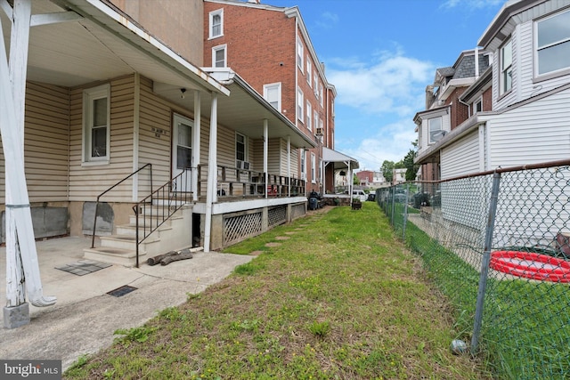 view of yard featuring a porch