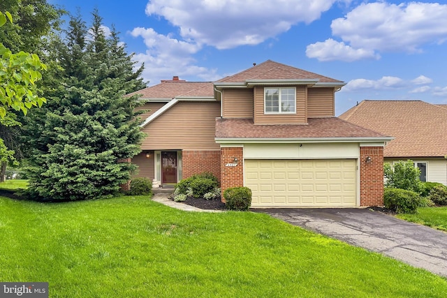 4501 Highland Green Ct, Alexandria, VA 22312 - traditional home featuring driveway, a front lawn, roof with shingles, and brick siding