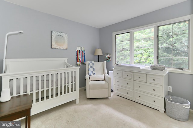 4501 Highland Green Ct, Alexandria, VA 22312 - bedroom with a nursery area, light colored carpet, and baseboards