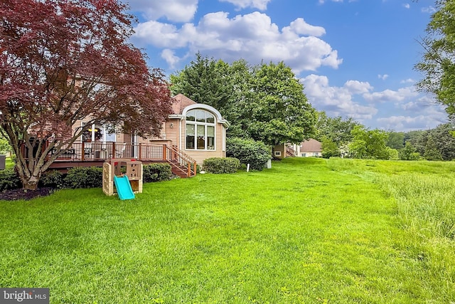 4501 Highland Green Ct, Alexandria, VA 22312 - view of green lawn with a deck