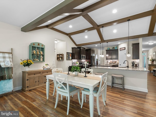 20 Parker Dr, Millsboro, DE 19966 - dining room with dark wood-style floors, recessed lighting, and baseboards