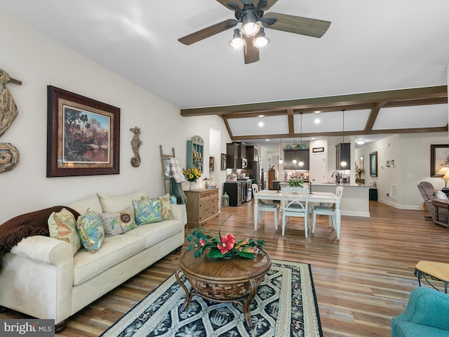 20 Parker Dr, Millsboro, DE 19966 - living room with a ceiling fan, light wood-style flooring, baseboards, and recessed lighting