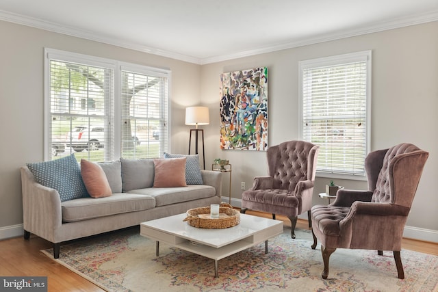 23 Linden Ave, Annapolis, MD 21401 - living area with crown molding, healthy amount of natural light, and wood finished floors