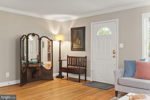 23 Linden Ave, Annapolis, MD 21401 - entryway featuring light wood-style flooring, crown molding, and baseboards
