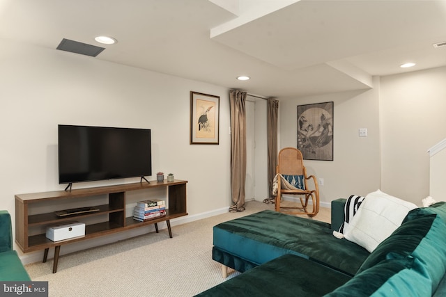 23 Linden Ave, Annapolis, MD 21401 - living area with carpet flooring, recessed lighting, and baseboards