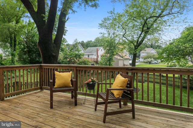 23 Linden Ave, Annapolis, MD 21401 - wooden deck with a residential view and a lawn