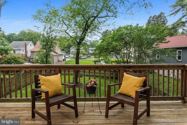 23 Linden Ave, Annapolis, MD 21401 - wooden terrace with a residential view and a yard