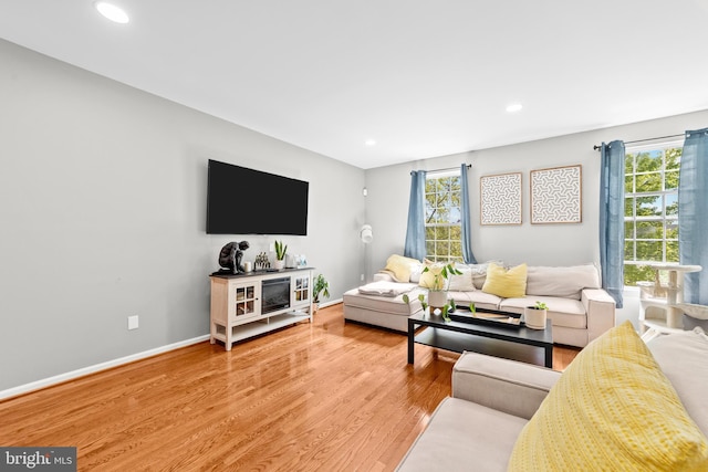 128 Michele Way Unit 38, Cinnaminson, NJ 08077 - living room with plenty of natural light, wood finished floors, recessed lighting, and baseboards