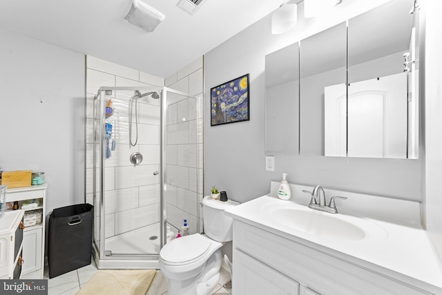 128 Michele Way Unit 38, Cinnaminson, NJ 08077 - full bathroom featuring vanity, a stall shower, toilet, and tile patterned floors