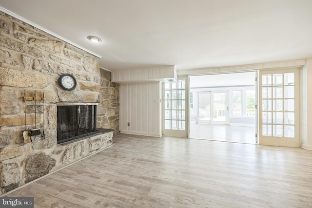 147 Heather Rd, Haddon Township, NJ 08107 - unfurnished living room featuring a fireplace and wood finished floors