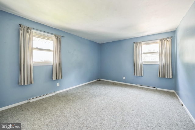 147 Heather Rd, Haddon Township, NJ 08107 - empty room with baseboard heating, carpet flooring, and healthy amount of natural light
