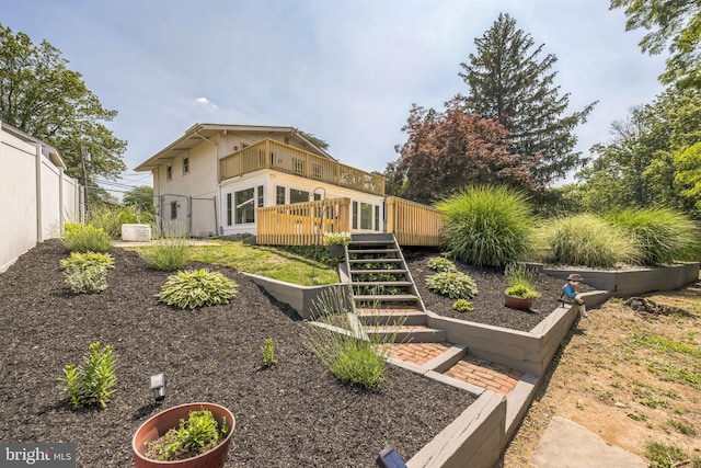 147 Heather Rd, Haddon Township, NJ 08107 - back of property with a deck, stairs, and a balcony