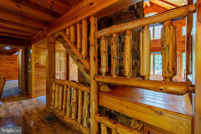 821 Sand Ridge Rd, Howard, PA 16841 - stairs featuring wood finished floors and wood walls