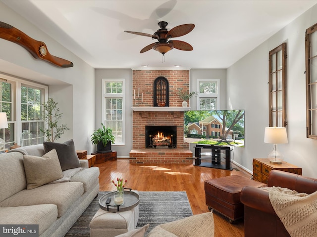 12906 Brafferton Ct, Herndon, VA 20171 - living area with a ceiling fan, plenty of natural light, and wood finished floors