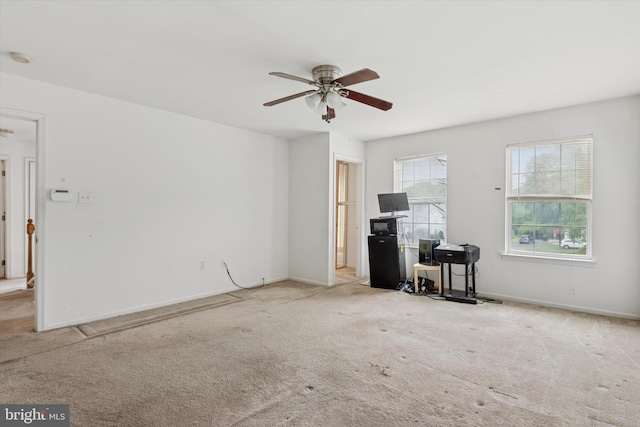 7 Gazelle Pl, New Castle, DE 19720 - living room featuring carpet floors, a ceiling fan, and baseboards