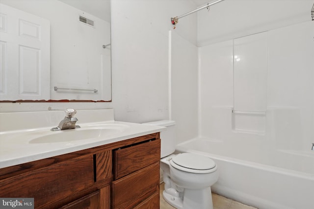 7 Gazelle Pl, New Castle, DE 19720 - full bathroom featuring toilet, vanity, tile patterned floors, and washtub / shower combination