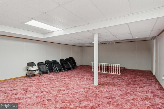 7 Gazelle Pl, New Castle, DE 19720 - finished basement with a drop ceiling and carpet flooring