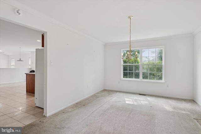 7 Gazelle Pl, New Castle, DE 19720 - unfurnished room with healthy amount of natural light, ornamental molding, a smoke detector, baseboards, and light tile patterned floors
