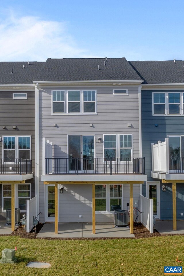 2 Talen Ln, Charlottesville, VA 22911 - back of house with a patio, central air condition unit, and a lawn