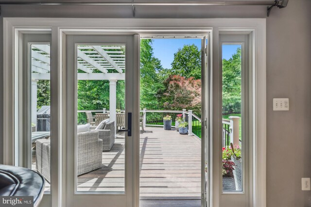 11476 Bronzedale Dr, Oakton, VA 22124 - doorway to outside featuring french doors
