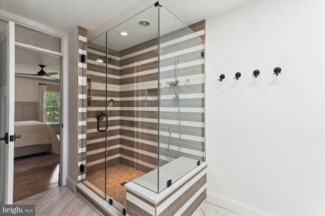 11476 Bronzedale Dr, Oakton, VA 22124 - ensuite bathroom featuring a shower stall and recessed lighting